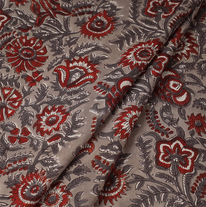 Block print poplin | harmaa
