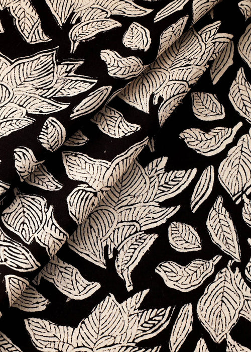 Block print poplin | mustavalkoinen