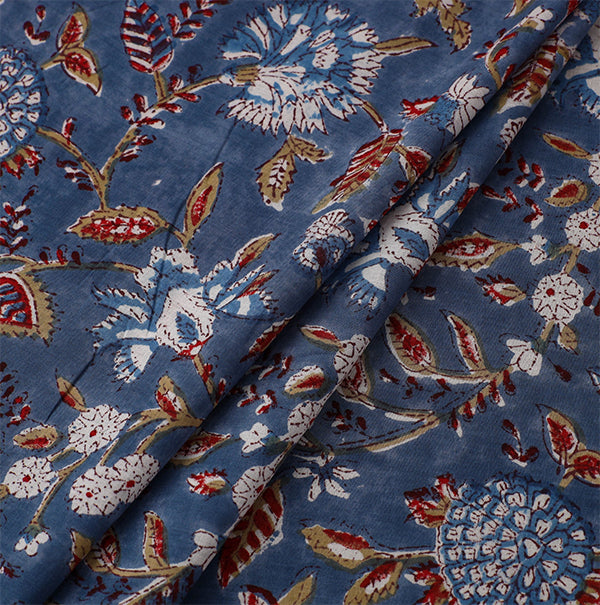 Block print poplin | sininen