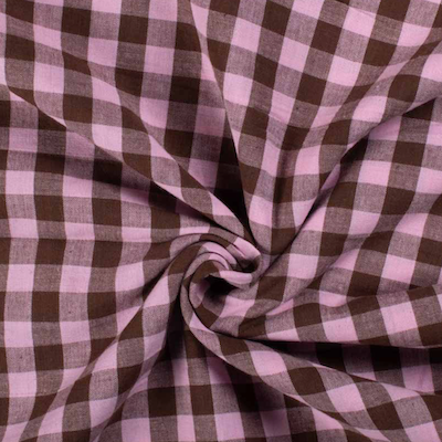 Khadi-puuvilla | Pinkki ruskea ruutu